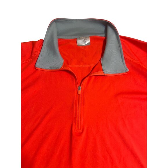 Danskin Now Bright Coral Orange Quarter Zip Pullover Top Thumb Holes Sz XXL (20) - Picture 3 of 4